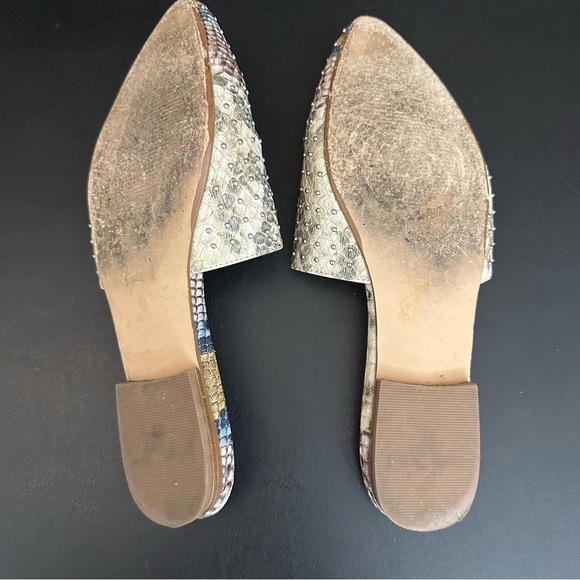 Steve Madden Size 8.5 Trace -B Leather Pointed Toe Mules Snake Animal Print - Picture 8 of 10